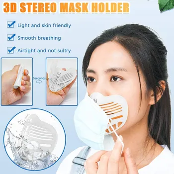 

Adult White Silicone Face Mask Bracket Windproof Dustproof Respirator Reusable Washable Mask Holder Mask Bracket 1/5/10/20 PCs