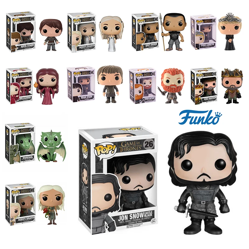 

arya stark Funko pop Game of ThronesJon Snow Daenerys Targaryen Drogon Model Figure Collectible Model Toy for gift anime figure