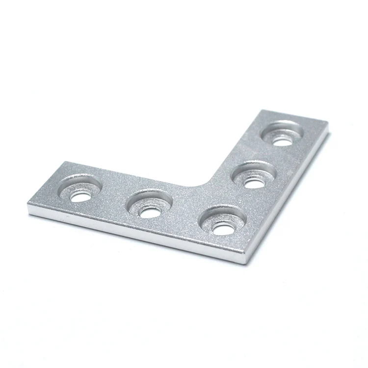 GIULY Black / Silver Anodized 5 Hole L Joining Plate for V-slot Aluminum Profile