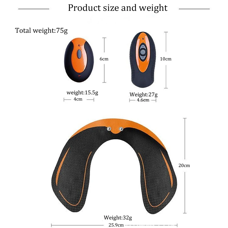 EMS тренажер для бедер, электрический стимулятор мышц живота, массажер для похудения, ягодицы, тонера, лифтинг, фитнес-пульт, USB, зарядка
