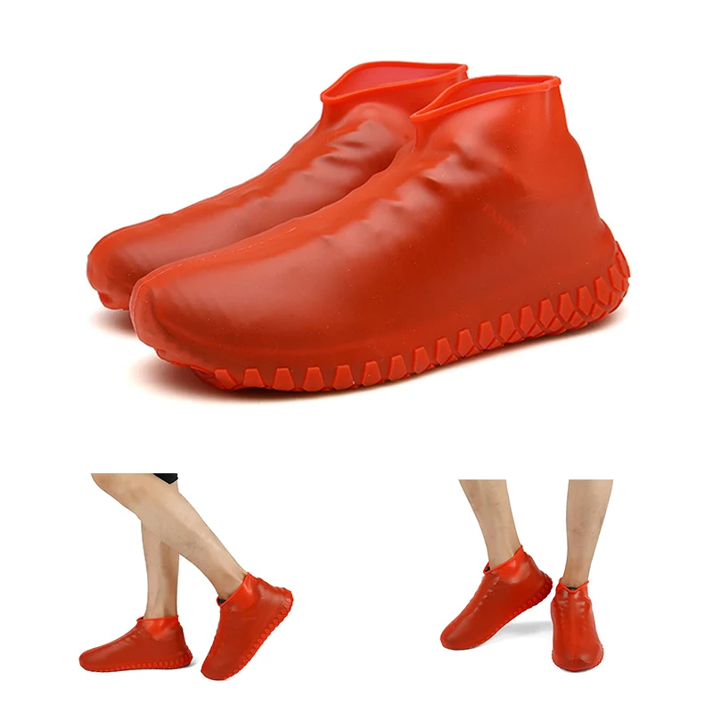Red Overschoenen Чехлы для обуви многократного применения пылезащитный дождевик зима шаг в обуви Водонепроницаемые силиконовые чехлы для обуви - Цвет: Red