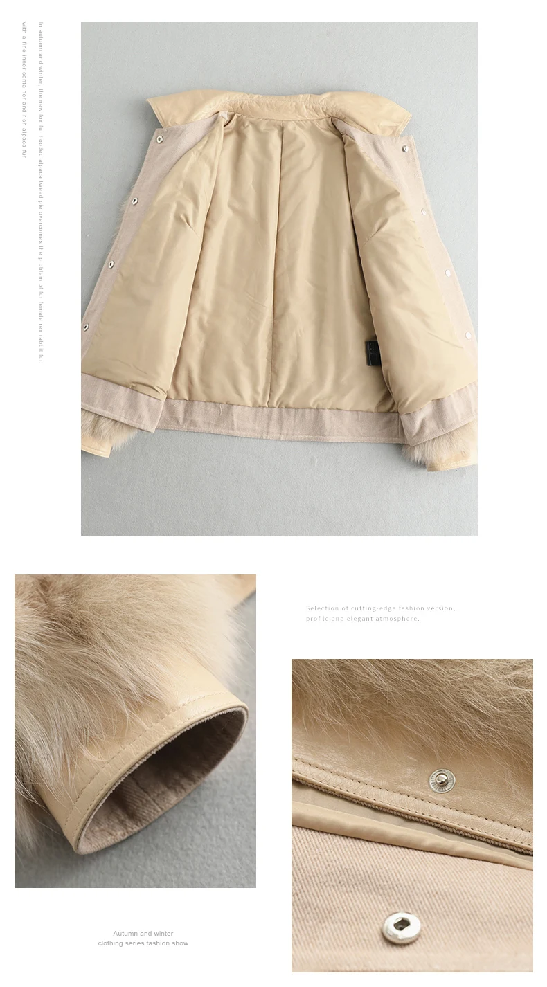 Clearance Pudi women winter real fox fur coat jacket lady warm natural fur coats jackets with genuine leather A59886 4