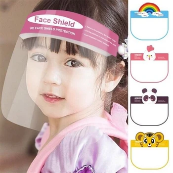 

50PCS/LOT Children Cartoon Visor With Elastic Band Anti-splash Anti Droplet Full Face Cover Safety Clear Visor Party Supplies