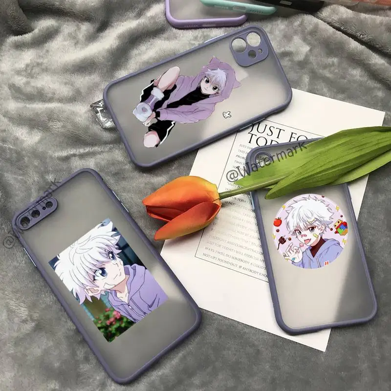Чехол для телефона Hunter X Killua IPhone 12 11 Pro Max Xs Xr 7 8 Plus серовато-фиолетовый матовый