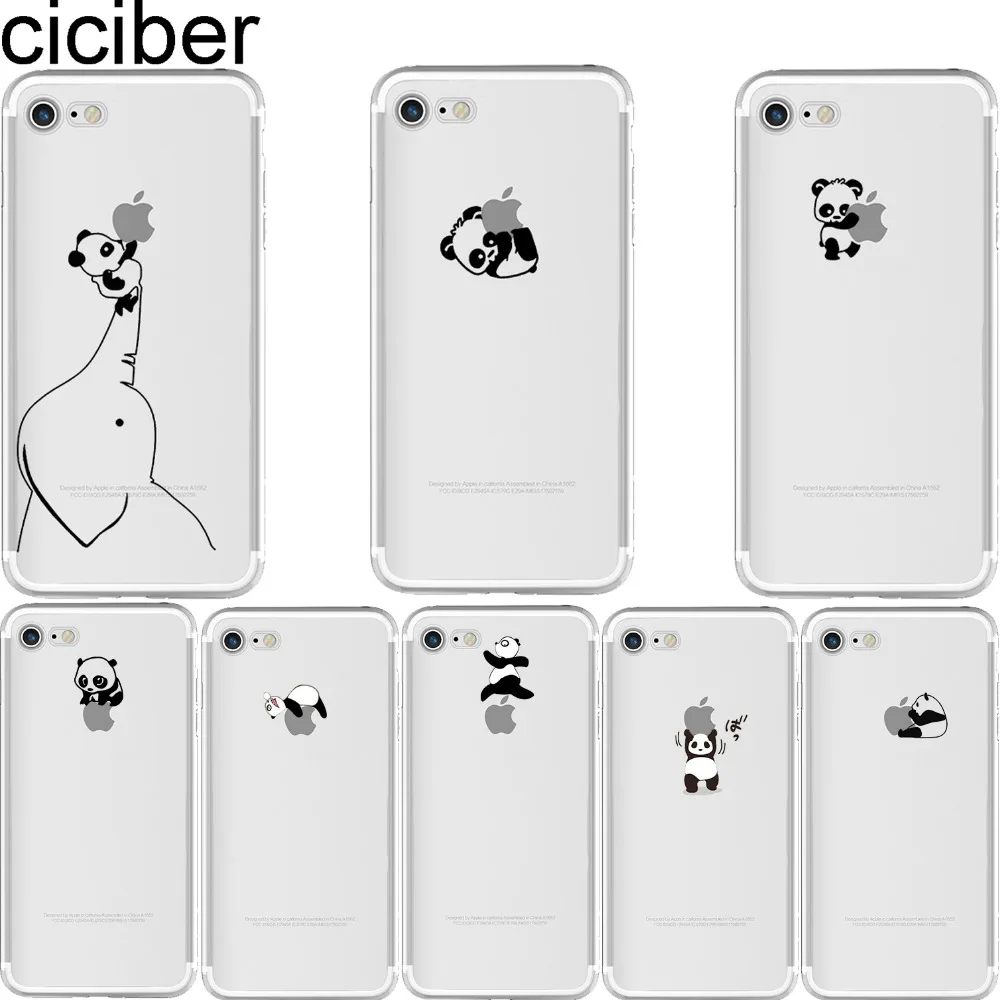 Ciciber чехлы для телефонов животное интересные панды Мягкий ТПУ чехол iPhone 11 Pro Max 6 6S 7