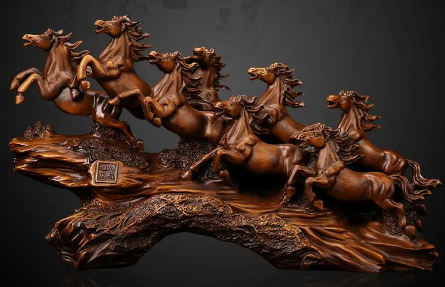 

Animal Eight steed horse ornament Successful recruitment Eight horses Sculpture Company office boss desk Decoration