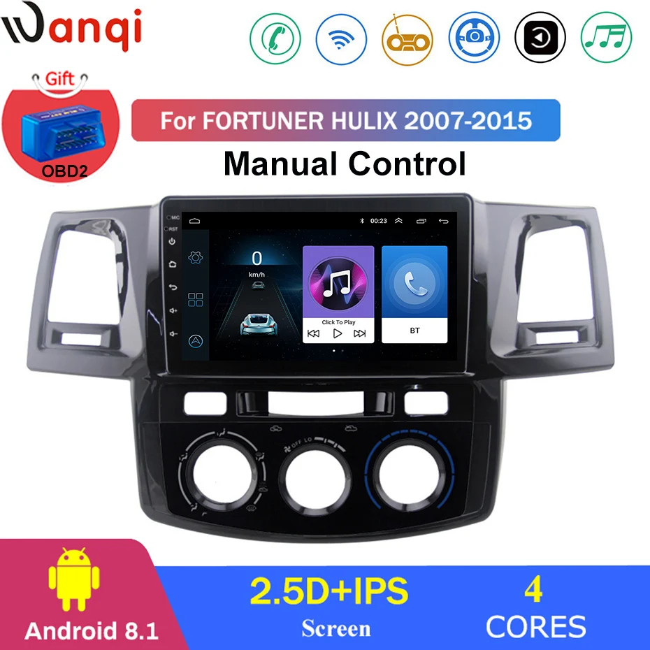 Для Toyota fortuner hilux 2007-2015 MC автомобильный Радио Мультимедиа Видео плеер Navi gps Android 8 1 DSP