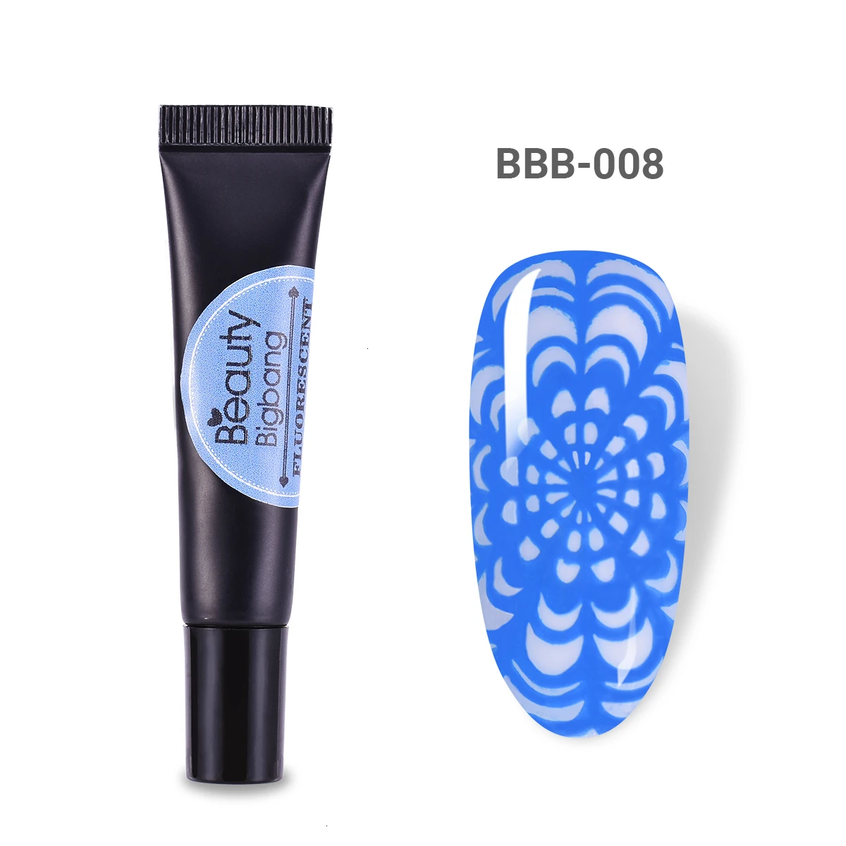 8A Beautybigbang 8ml Neon Stamping Gel Fluorescent Soak Off Colorful Varnish Glow In The Dark UV Light Nail Art Poly Gel for Plates - Цвет: 8A