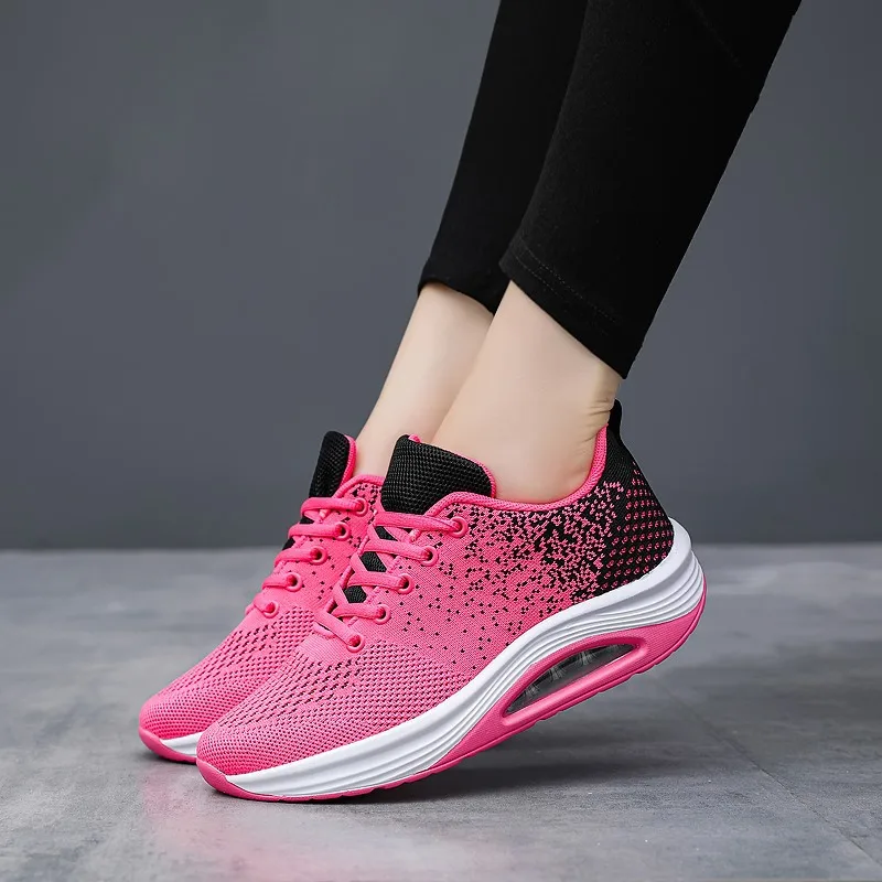 

Sneakers Women's Shoes Mesh Fly Weave Shoes Women Trainer Shoes 2022 Fashion Thick-soled Women Loafers Light Women Running Shoes