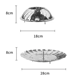 Collapsible Stainless Steel Food Steamer Basket - Versatile Kitchen Tool for Steaming Vegetables, Fruits, and More (11inch)