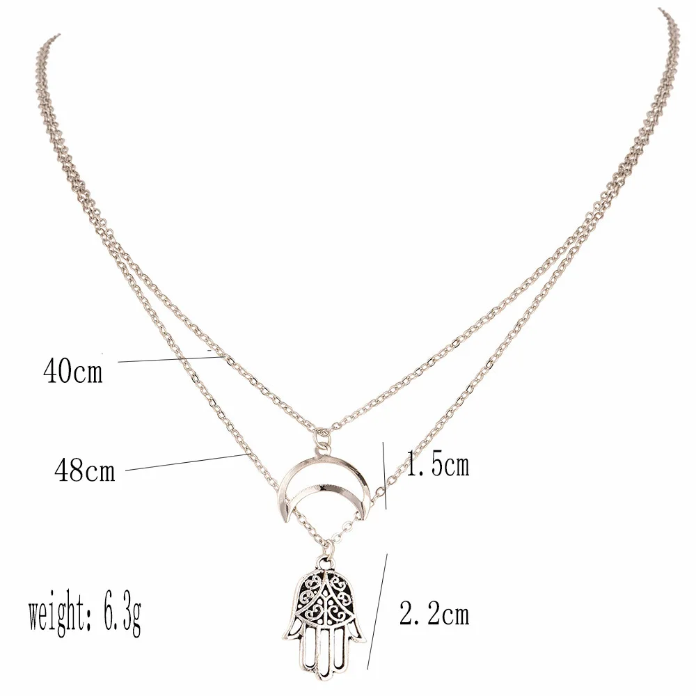 Новое модное ожерелье простое женское ожерелье с серебряной луной пальмой Женские аксессуары оптом ювелирные изделия бусины