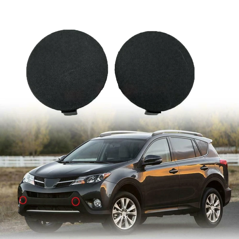 Pair Front Bumper Tow Hook Cover Cap For 2013 2014 2015 Toyota Rav4