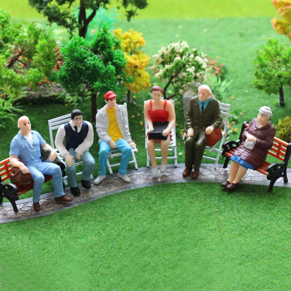 Evemodel 6er/12er-Set G-Maßstab Sitzfiguren 1:22,5 1:25 Alle sitzenden bemalten Personenmodelle für Modelleisenbahn – Detail 5