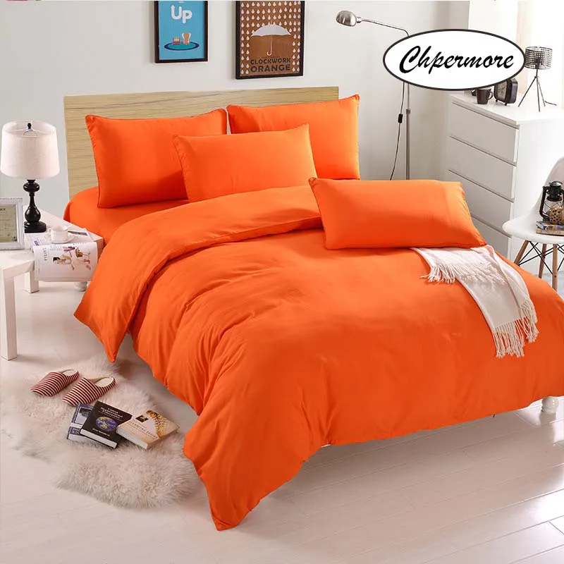 style 4 Chpermore хлопок простой комплект постельного белья сплошной цвет пододеяльник наборы простыни наволочки 3/4 шт Твин Квин Размер - Цвет: style 4