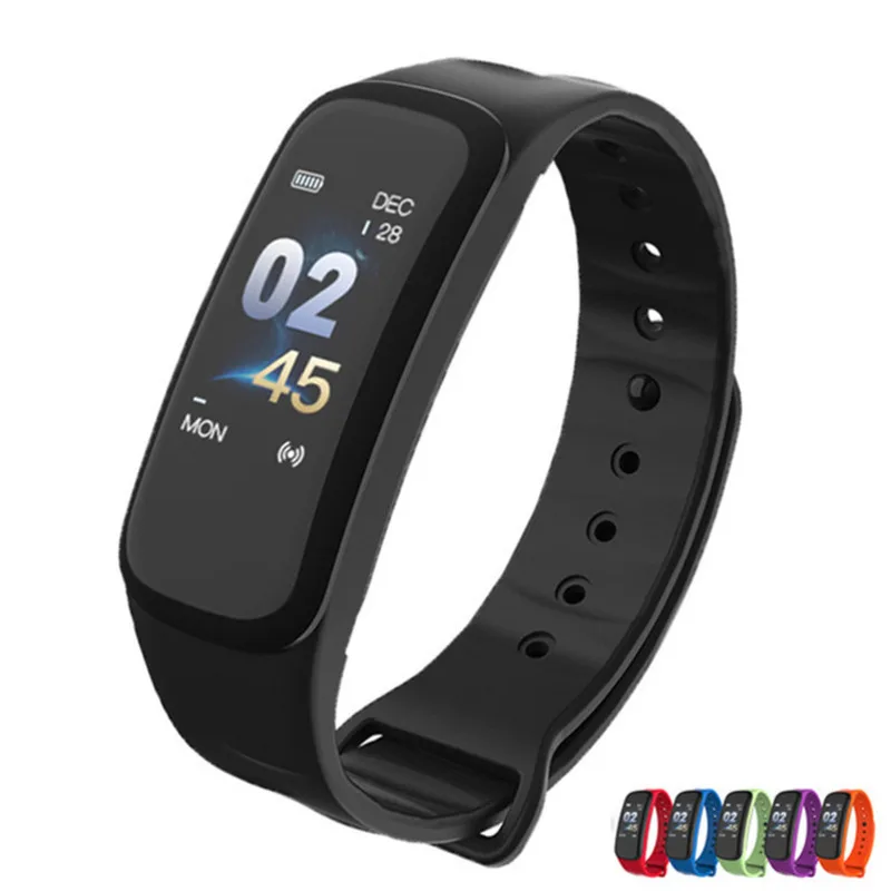 

C1Plus Smart Bracelet Color Screen Blood Pressure Measure Sport Watch Fitness Tracker Smart Band Heart Rate Monitor Bracelet 1yw