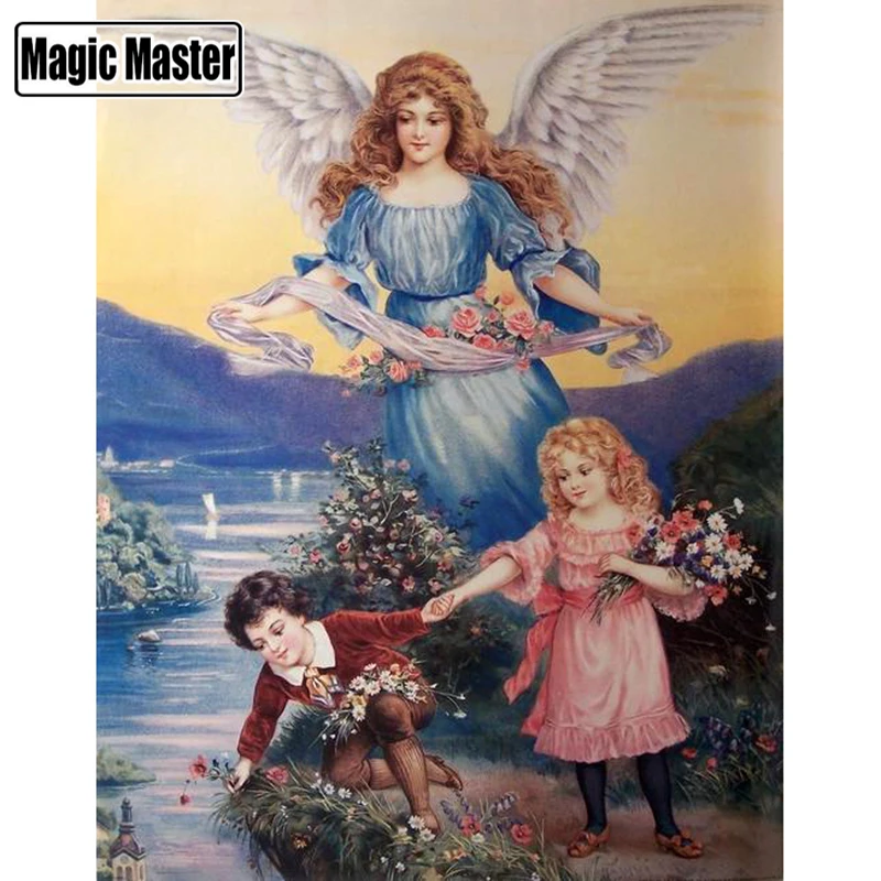 5d Diy Diamond Painting Angel Girl Picture Landscape Cross Stitch Full 2019 Embroidery Wall Sticker Home decor | Дом и сад