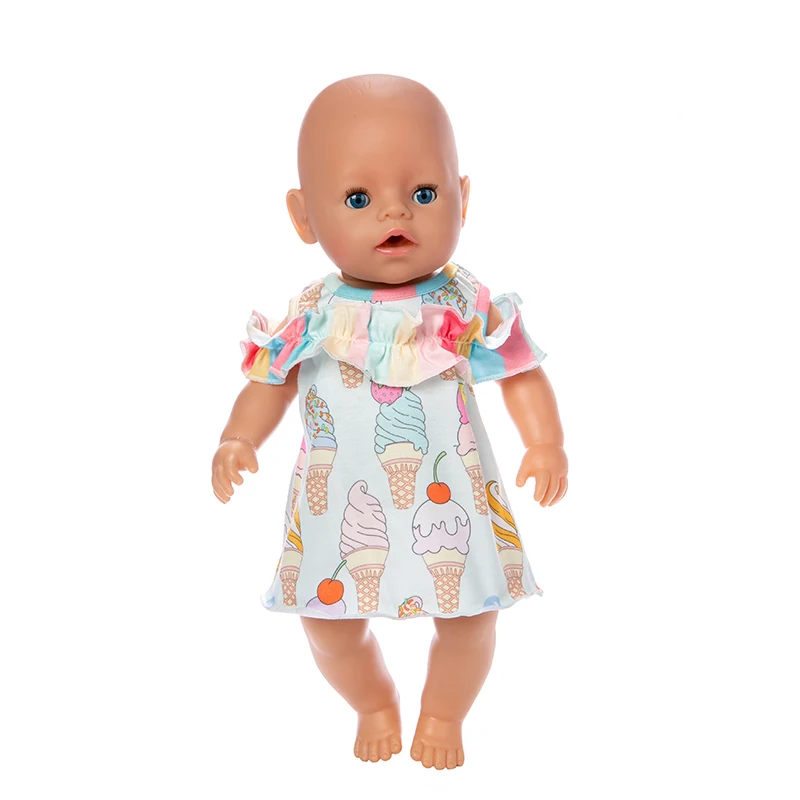 Платье подходит 17 дюймов 43 см кукольная одежда платье для новорожденных кукла для дня рождения подарок