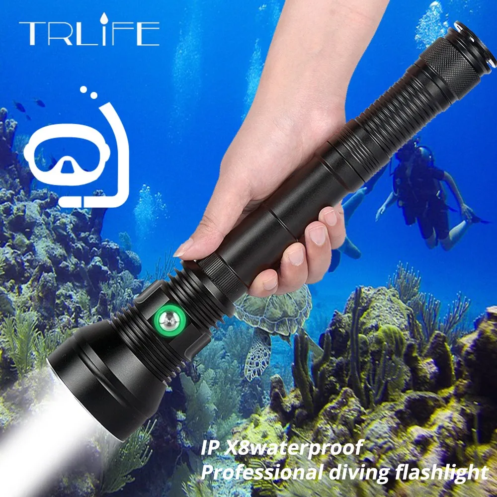  High Power XHP70.2 Professional Powerful IP8 Diving Flashlight Underwater 200M Waterproof Scuba Div - 32944538697
