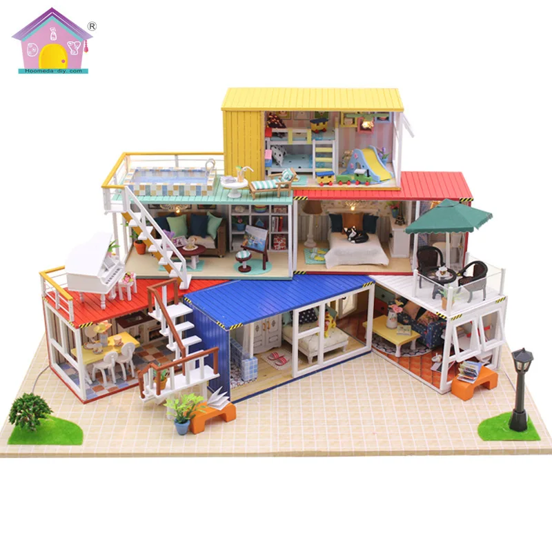 

Hoomeda-diy Entirely Handmade Toy DIY Hut Creative Away Birthday Gift Assembled Model