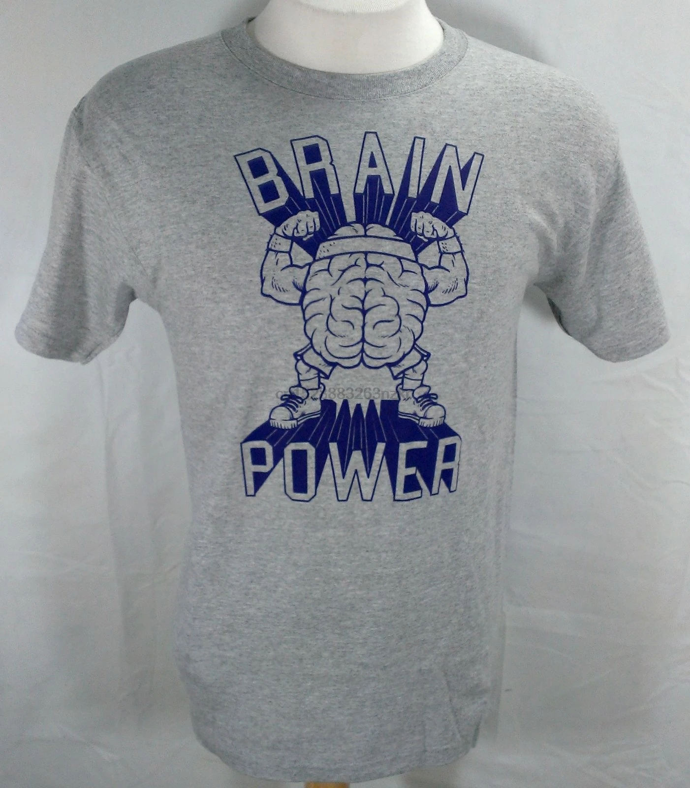 Jinx Brain power Мужская футболка Размер Маленький Серый смешной Ботан мускулы умный Geek