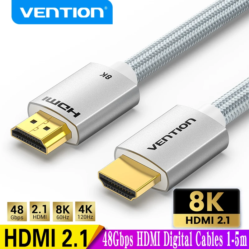 Vention Kabel HDMI untuk Kotak TV USB C HUB PS5 Kabel HDMI 8K