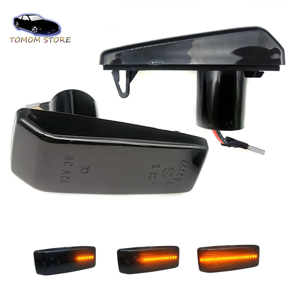 

2Pcs Sequential Flashing LED Turn Signal Lamp Car Side marker Dynamic Lights For Mercedes-Benz W201 W202 W124 W140 R129