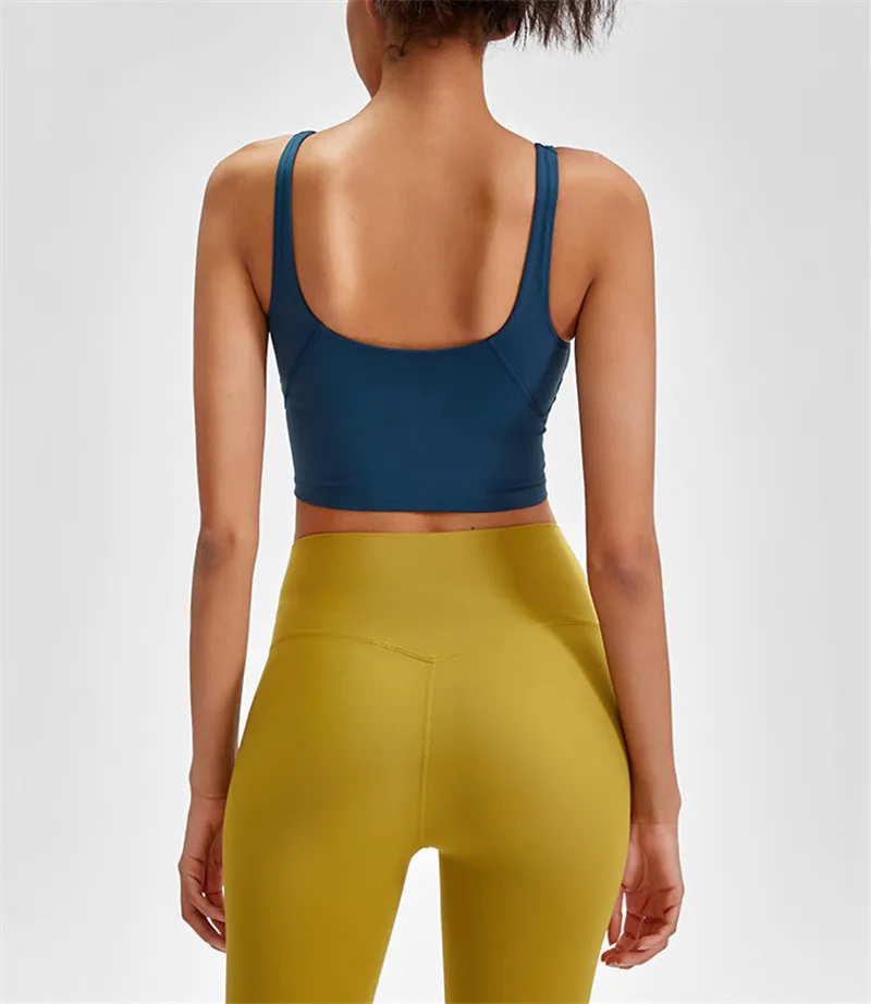 Lulu Fitness Tank Top Women Sports Support Sexy Tight Gym Yoga Vest Buttery Soft Weightless With Removable Chest Pad Custom Logo