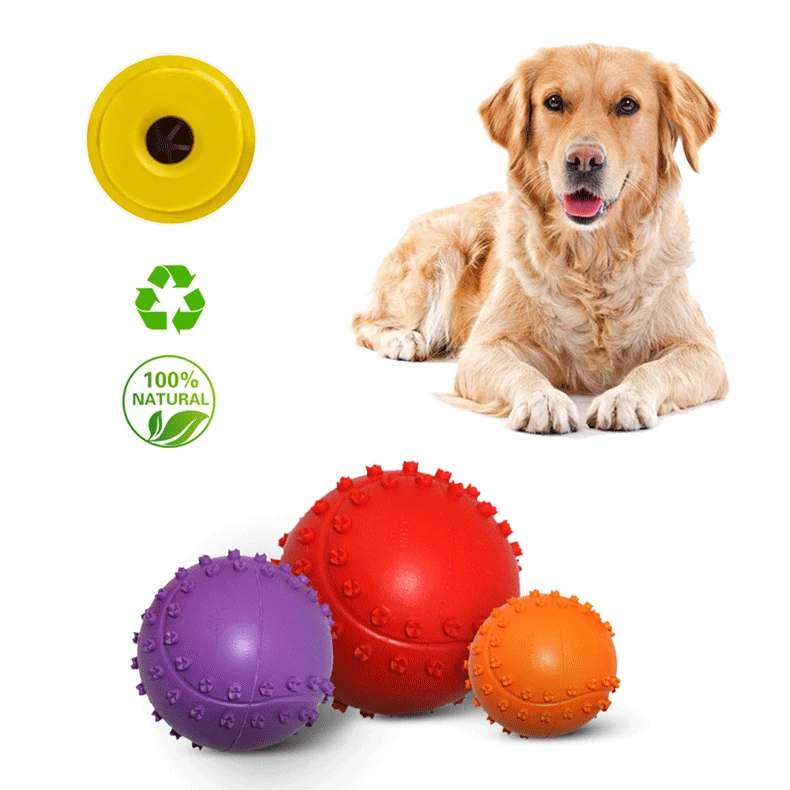 Lovely Durable High Quality Natural Rubber Squeaky 7cm Dog Tennis