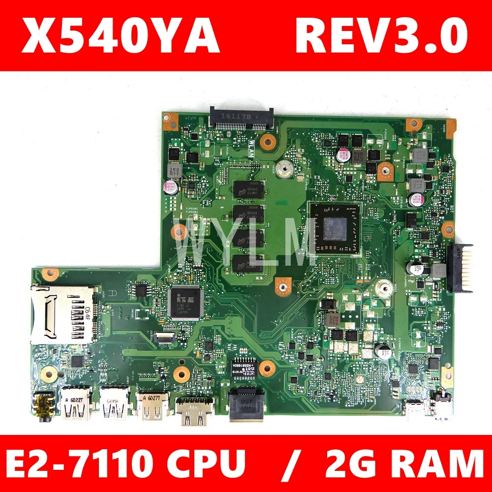 Материнская плата X540YA 2 Гб ОЗУ материнская REV 3 0 для ASUS X540Y ноутбука 90NB0C10-R00010
