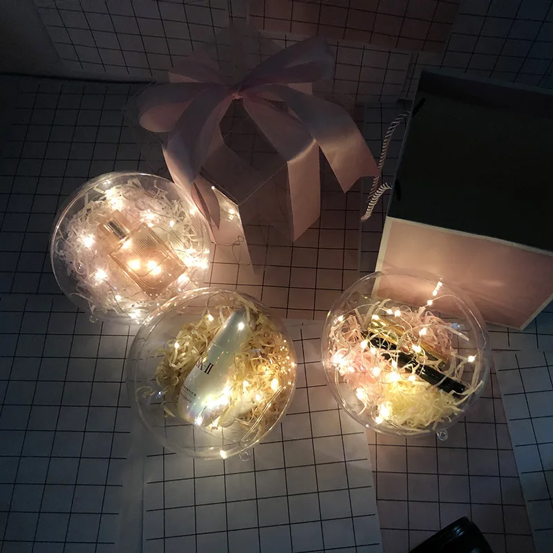 transparent ball gift box Bow Ribbon lipstick perfume box candy plastic packaging Коробка для подарков картон conos papel boda