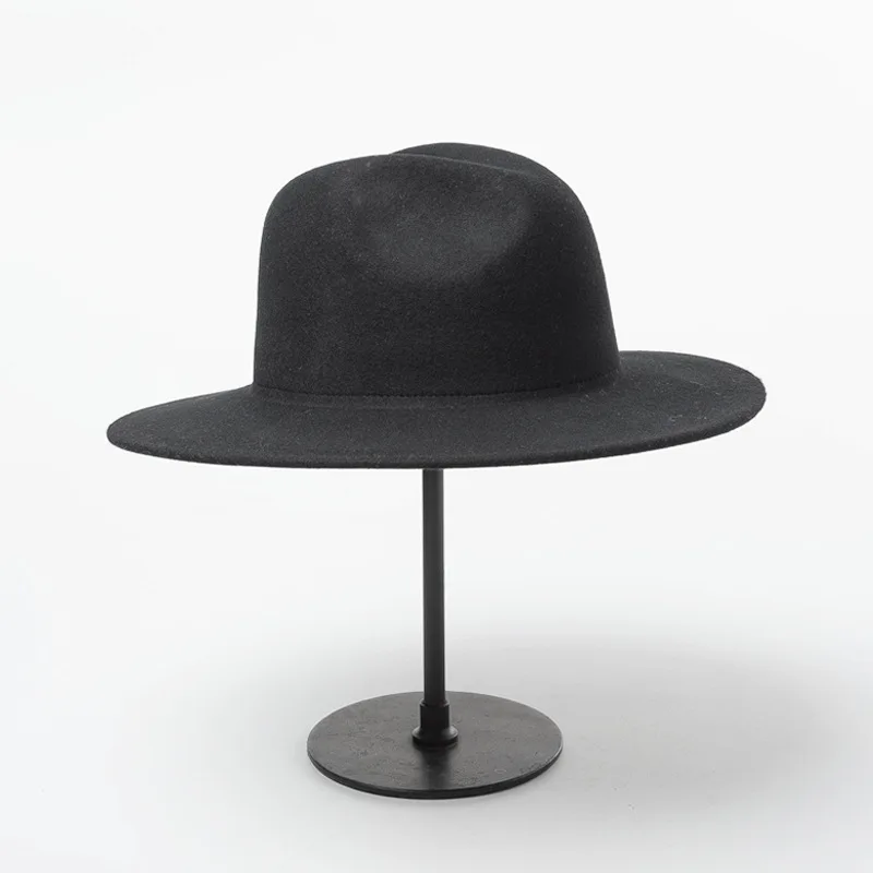 01908-HH8147A новая осенне-зимняя шерстяная однотонная Шляпа Fedora для мужчин и женщин джазовая Панама