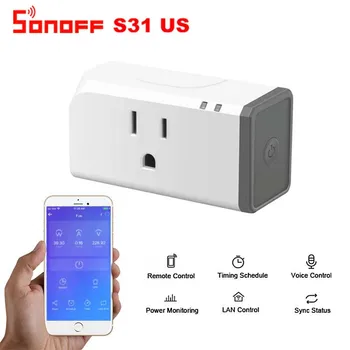 

Sonoff S31 US 16A Smart WiFi Socket Smart Plug Monitor Energy Usage Remote Outlet Wifi Switch Works With Alexa Google Home