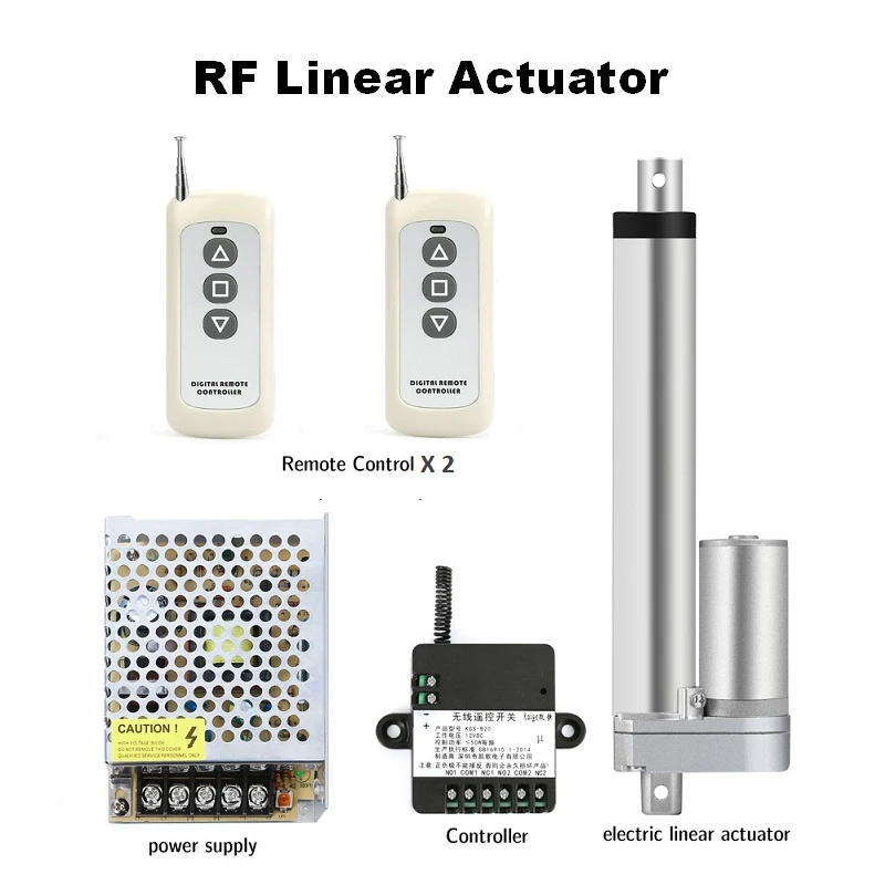 

12v Linear Actuator+2pcs RF Remote Control+Controller+12v Power Supply 300mm 12VDC Electric Linear Actuator For Car Trunkp Door