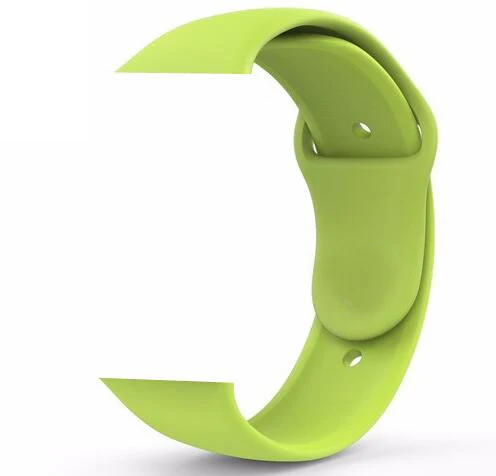 green Модный силиконовый спортивный ремешок для Apple Watch Series 5 4 3 2 1 42 мм 38 мм ремешок для iWatch 40 мм 44 мм - Цвет ремешка: green
