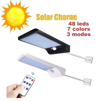 

Solar Lights Outdoor Wireless 48 led Adjustable Angle Motion Sensor Light Security Lighting Lamp For Garden Wall Yard remote gar