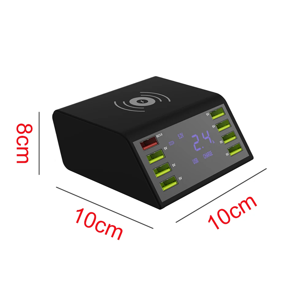 8 usb портов, зарядное устройство для телефона, умная портативная станция, розетка, адаптер питания для путешествий, ЖК-дисплей, Настольный многофункциональный, быстрая зарядка