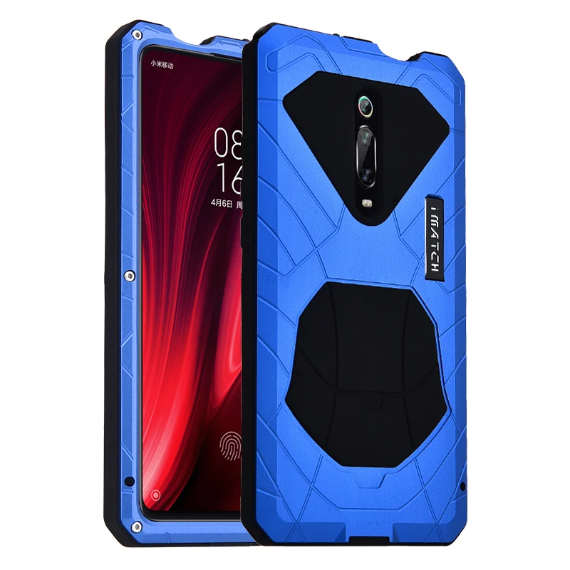 Синий IMATCH Повседневный водонепроницаемый чехол для Xiao mi Red mi K20 Pro mi 9T Pro Роскошный Металлический силиконовый чехол Coque Полные Защитные чехлы для телефонов - Цвет: Синий