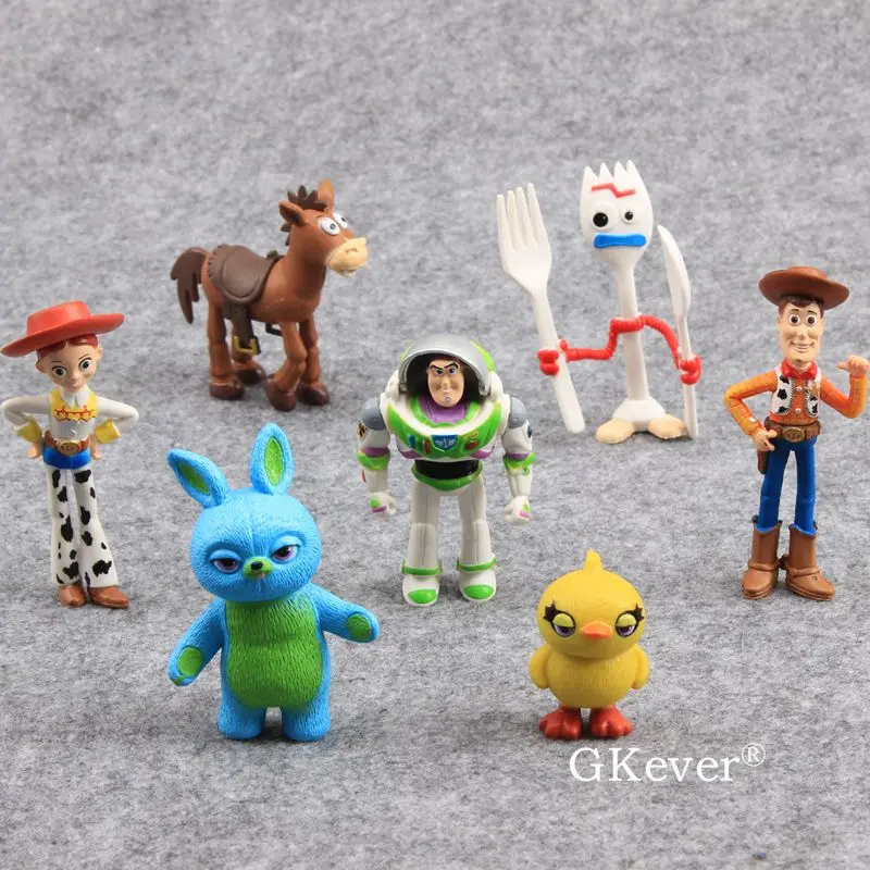 7 шт./компл. История 4 Buzz Lightyear Вуди и Джесси форки лотсо бульдозер лошадь игрушки Фигурки из ПВХ Фигурки игрушки Коллекционная модель