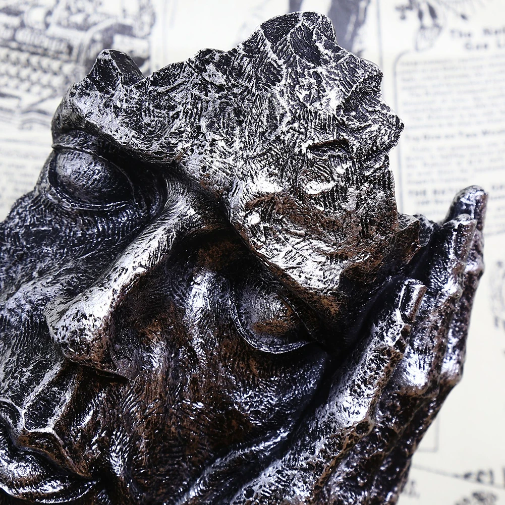 Resin Silence Is Gold Abstract Modern Sculpture Art Sculpture Statues Decoration Craft Figurine Ornament Home Office Decor