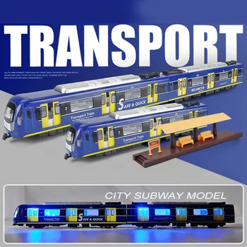 

1:87 Simulation Pull Back Car Sand Table Commuting Alloy Train Model (One/Two/Three Carriages) Model Building Kits