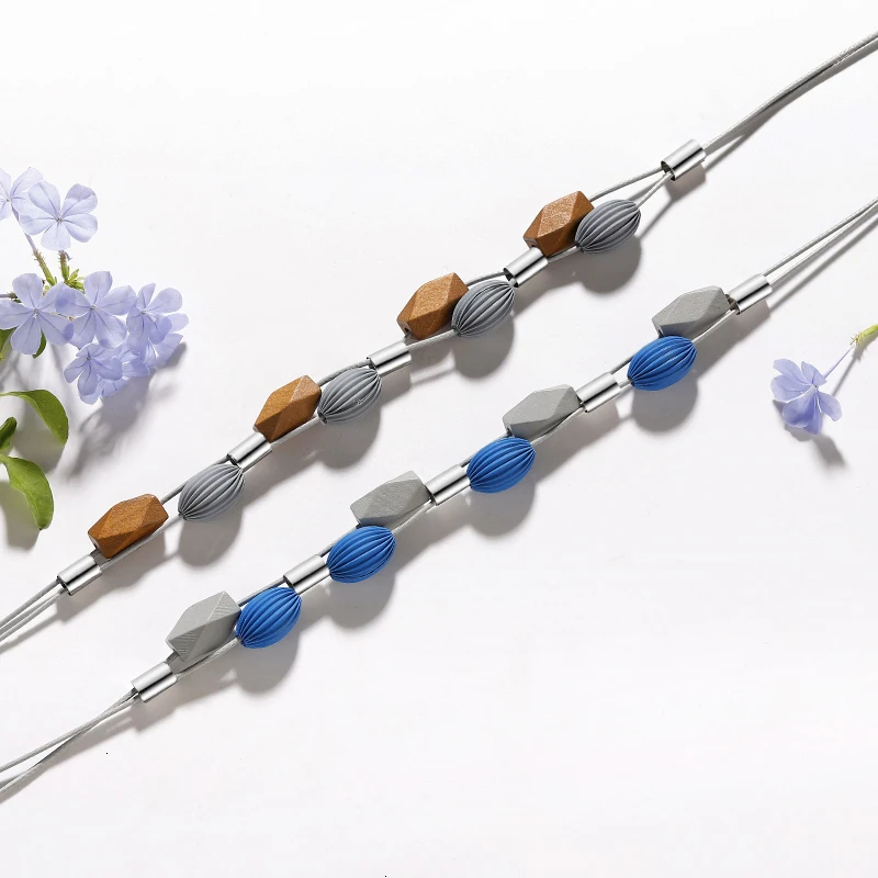 Collier Femme корейский, геометрической формы, деревянные бусины, колье, ожерелья для женщин, модные веревочные цепочки, ожерелья и кулоны, ювелирные изделия в стиле бохо
