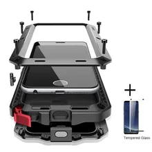 Vidrio Templado + protección completa de lujo Doom Armor funda de Metal a prueba de golpes para Samsung S7 S8 S10 S10Plus S9 S9Plus note8 Note9