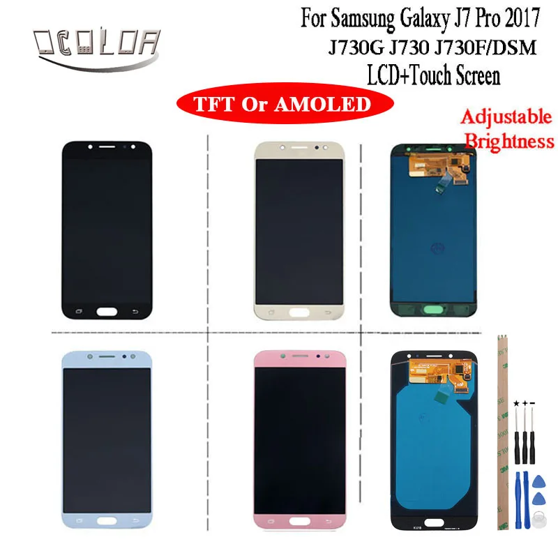 Ocolor для samsung Galaxy J7 Pro 2017 ЖК J730 J730F дисплей и сенсорный экран Amoled 5 &quotРегулируемая