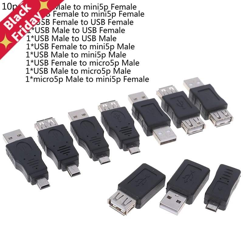 10 шт./компл. OTG USB мужчина к женскому Micro USB мини-чейнджер адаптер конвертер адаптер USB гаджеты