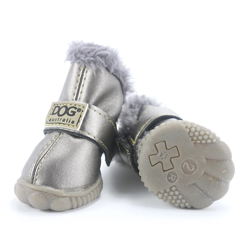 4 шт./компл. кожаная обувь для собак модные зимние ботинки для собак водонепроницаемый противоскользящий для улицы Спортивная обувь из искусственной кожи для чихуахуа