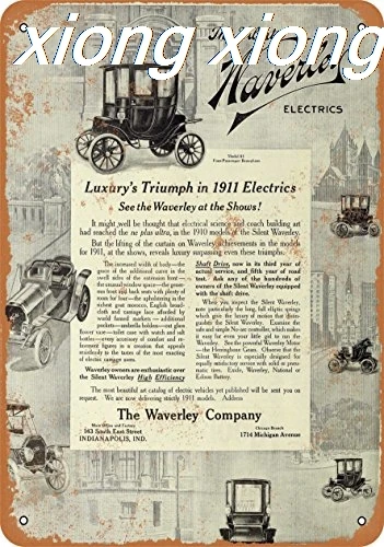 Металлический знак-1910 электрические автомобили Waverley-винтажный вид | Дом и сад