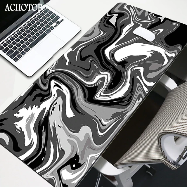 Large Black and White Gaming Mouse Pad Gamer Big Mouse Mat Computer Gaming  Locking Edge MousePad 90x40cm Keyboard Desk Mice Pad - AliExpress