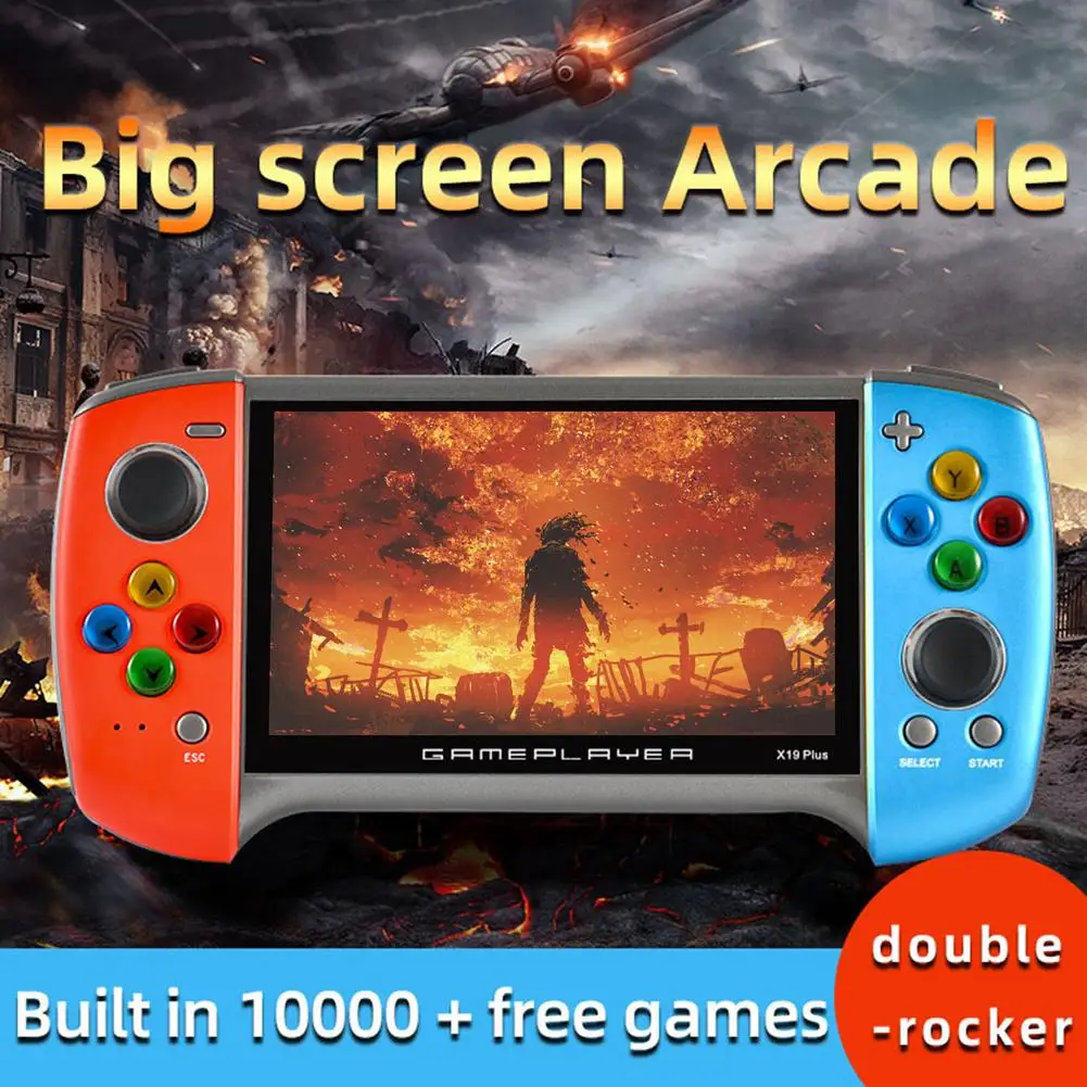 NEW X19PLUS Retro Game Handheld Console 5.1-inch HD Screen Hand-held Gaming Player For Gift 5V/1A Portable Mini Game Player