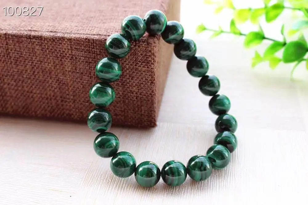 

10mm Genuine Natural Malachite Bracelet Women Men Gift Healing Stone Stretch Chrysocolla Round Beads Crystal Bracelet Jewelry