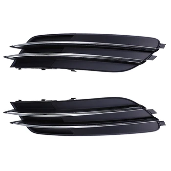 

for A6 C7 2011-2014 Chrome Strip Front Left Right Bumper Lower Grilles Cover Front Fog Light Cover Lamp Mask